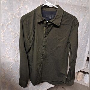 RAG & BONE SHIRT ARMY Mens Medium Green Long Sleeve Button Down Classic Fit